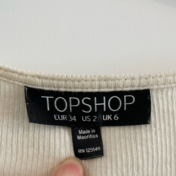 Topshop Cropped white top Size2 - Picture 5 of 5